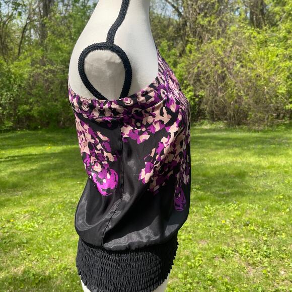 Y2K 00s Vtg Floral Festival Whimsigoth Asymmetrical Rampage One Shoulder Top XS - Picture 4 of 12